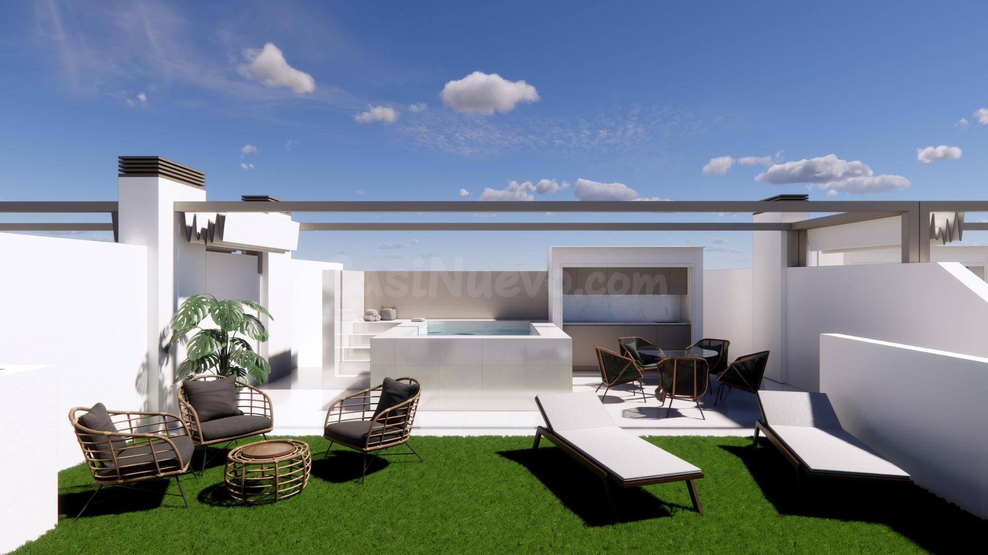 Bungalows de nueva construcción en venta en Pilar de la Horadada, a 3 km de la playa