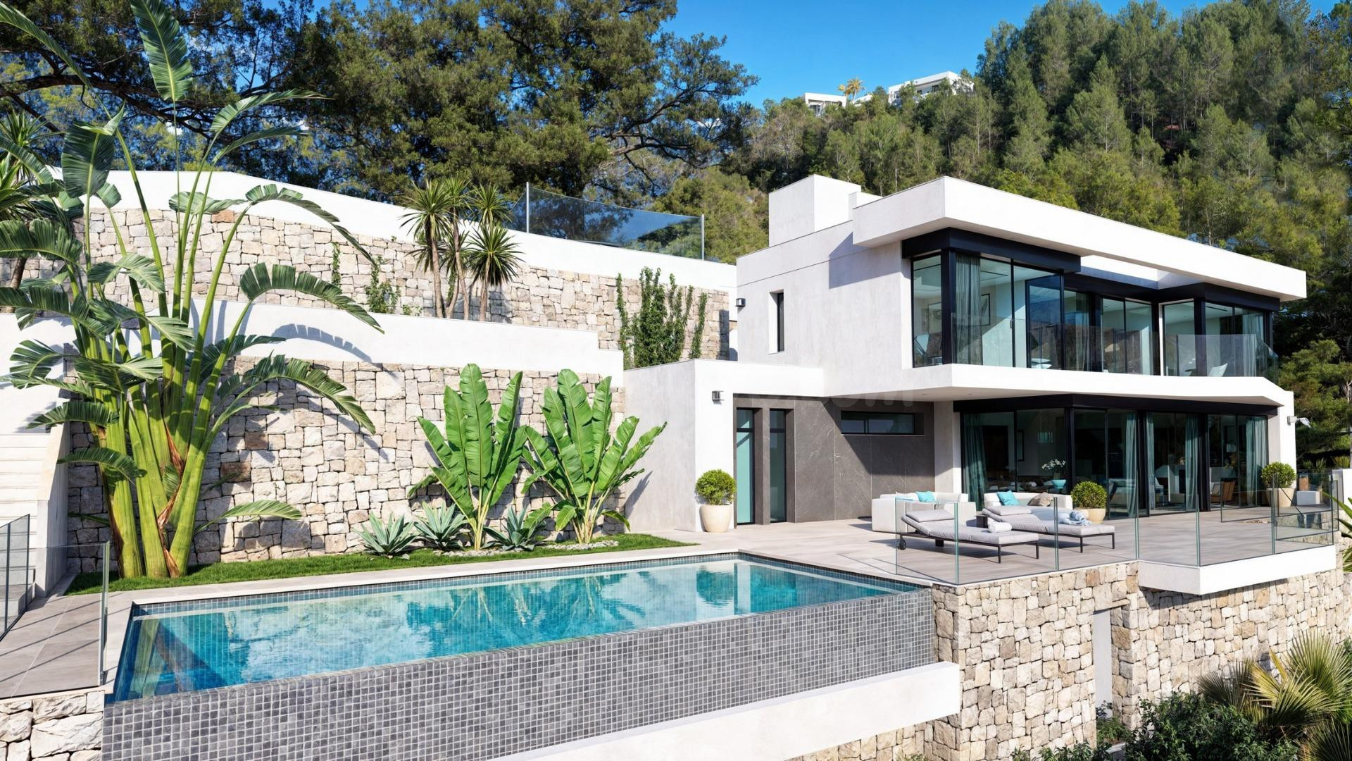 Villa de lujo de nueva construcción con vistas panorámicas al mar en Raco de Galeno, Benissa Costa