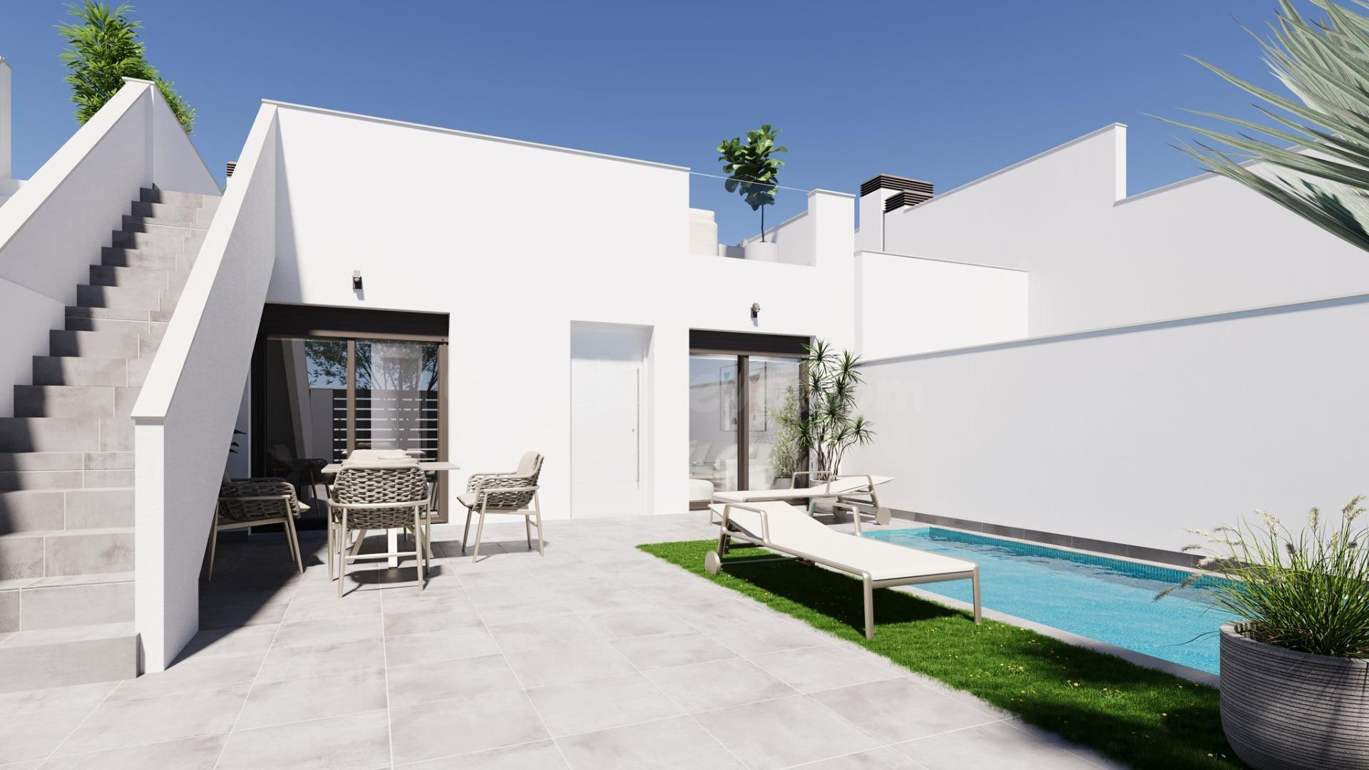 Villa pareada de nueva construcción con 2 dormitorios y  piscina privada en Torre Pacheco