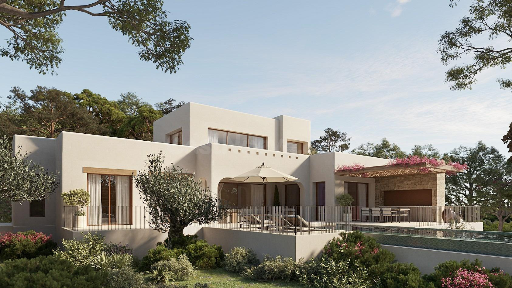 Villa de lujo de estilo ibicenco con 3 dormitorios a solo 1 km de la playa en La Fustera(Benissa)