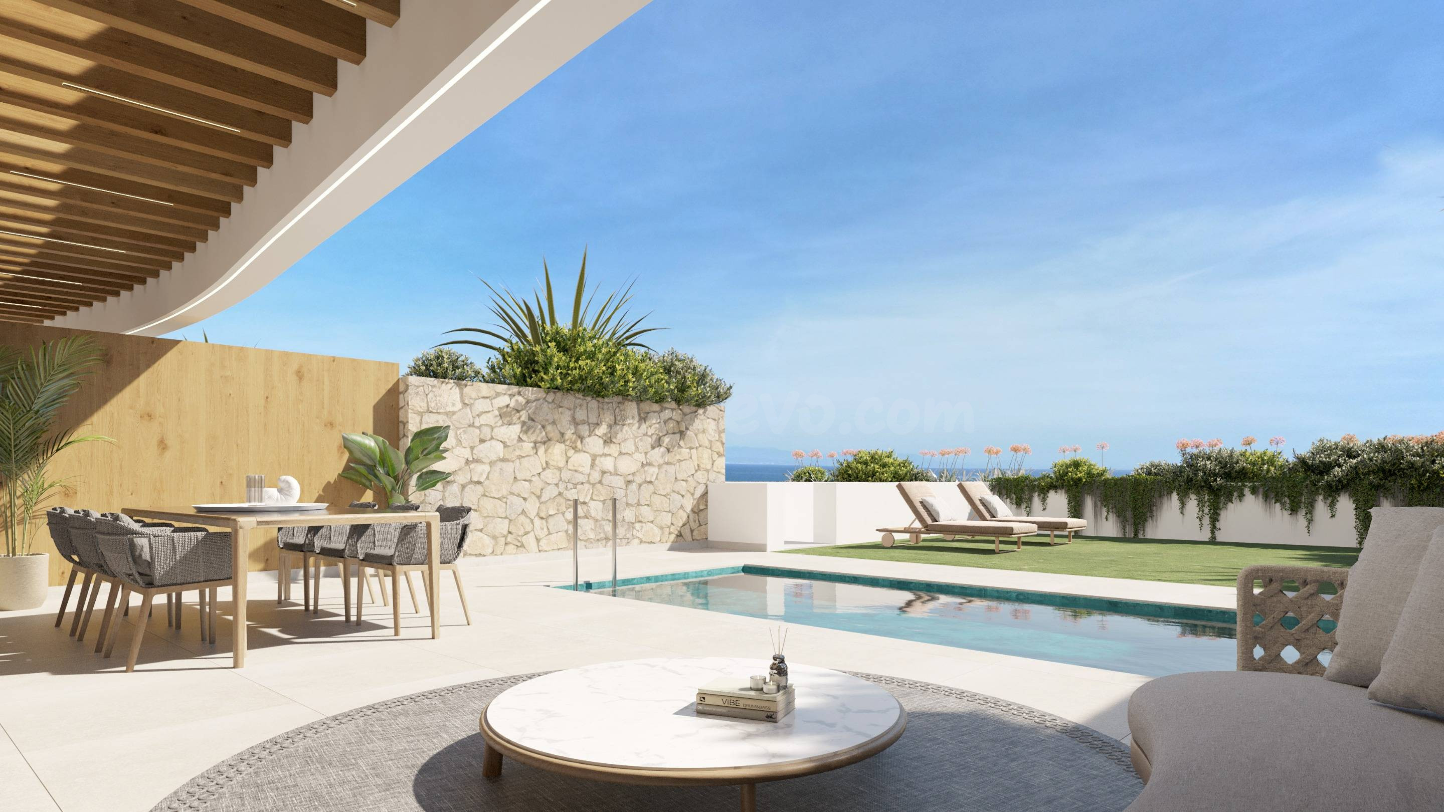 Exclusivo apartamento en planta baja con jardín y piscina privada en Mijas Costa