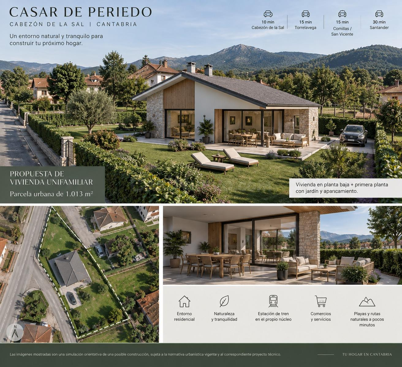 Parcela urbana de 1.013 m2 con 253 m2 edificables en Casar d