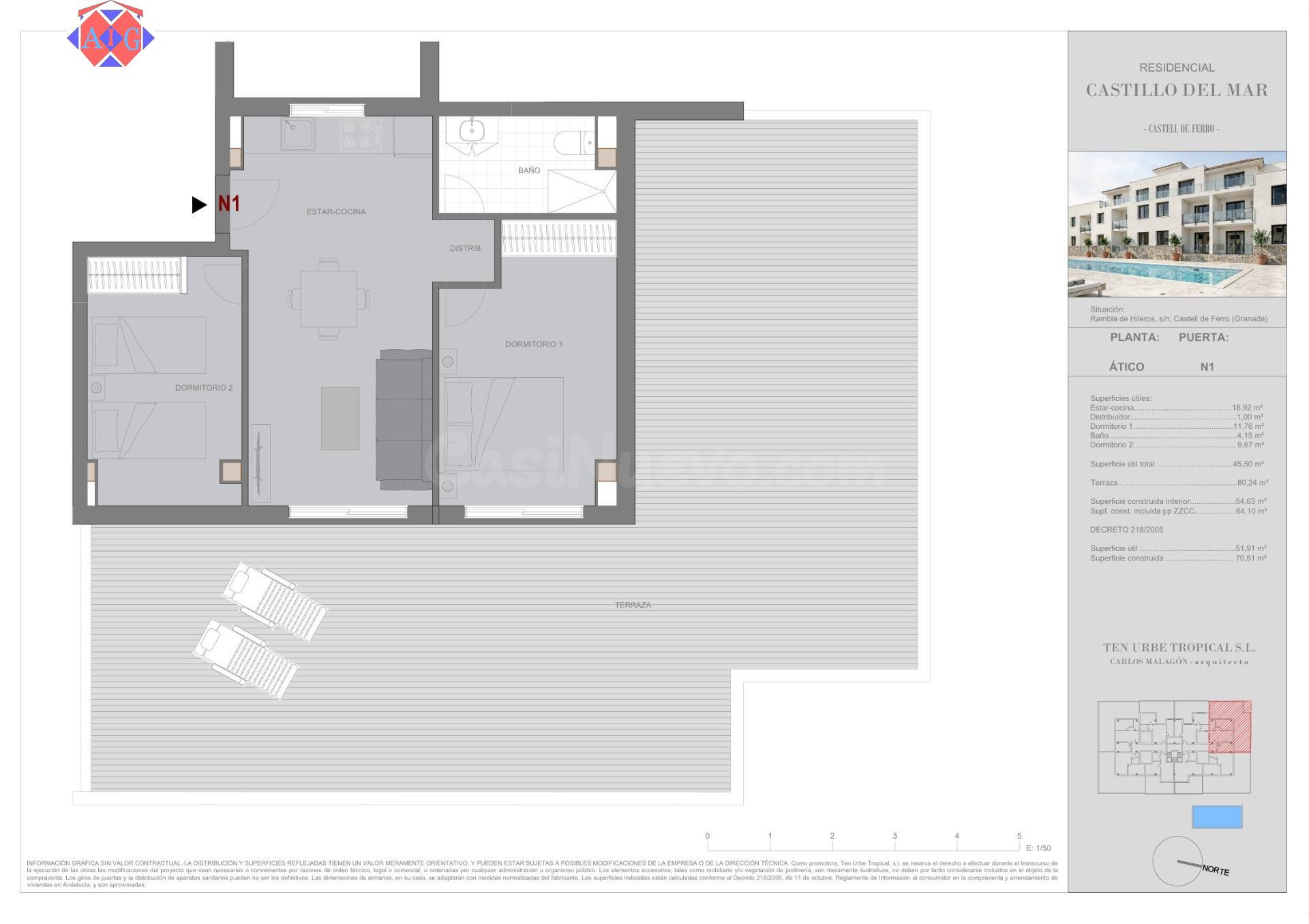 Ático N1 Nueva Promoción Castillo del Mar 2027