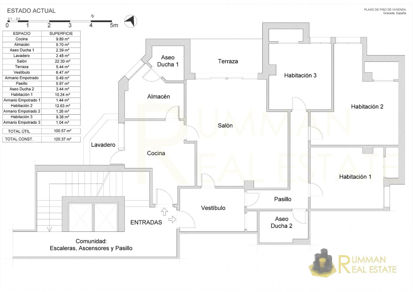Vivir en el centro de Granada con todas las comodidades: urbanización privada con piscina.