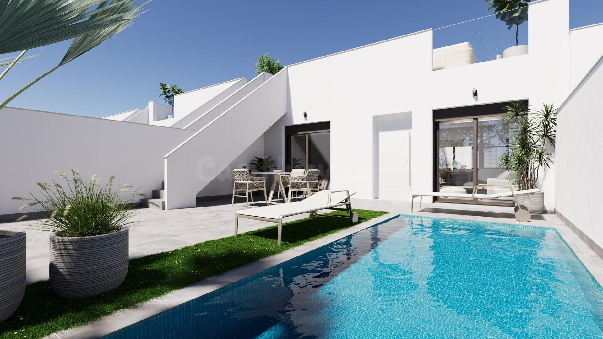 Modernas casas adosadas y pareadas con piscina privada en El Alba Resort-Torre Pacheco