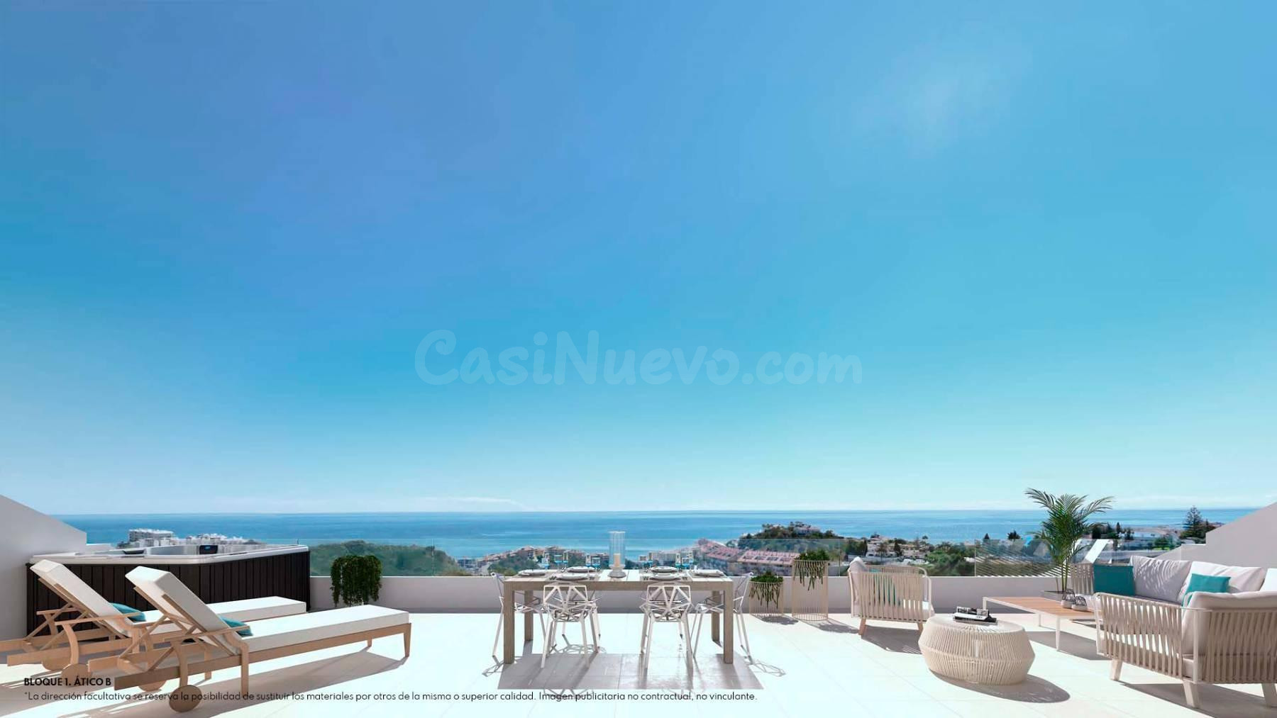 Ático de 3 dormitorios y 3 baños con vistas al Mar. El Higuerón, Fuengirola