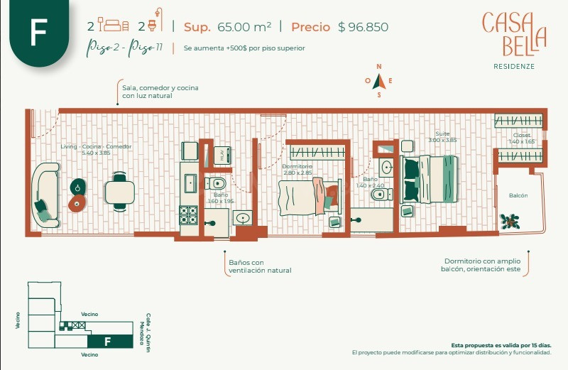 96.850 $us  Departamentos, En PREVENTA próximo al Stadium