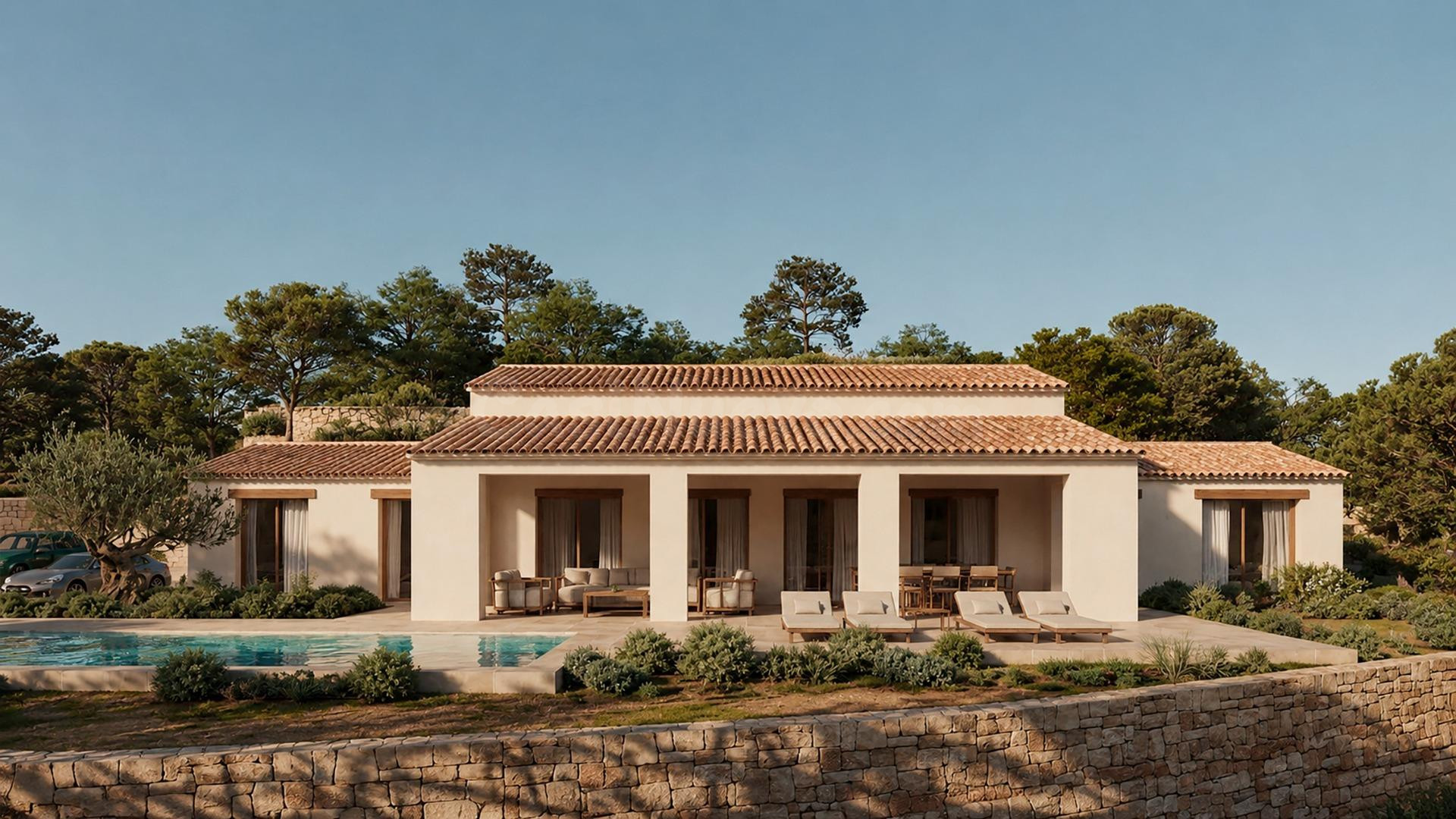 Villa mediterránea de nueva construcción en una amplia parcela en Benissa