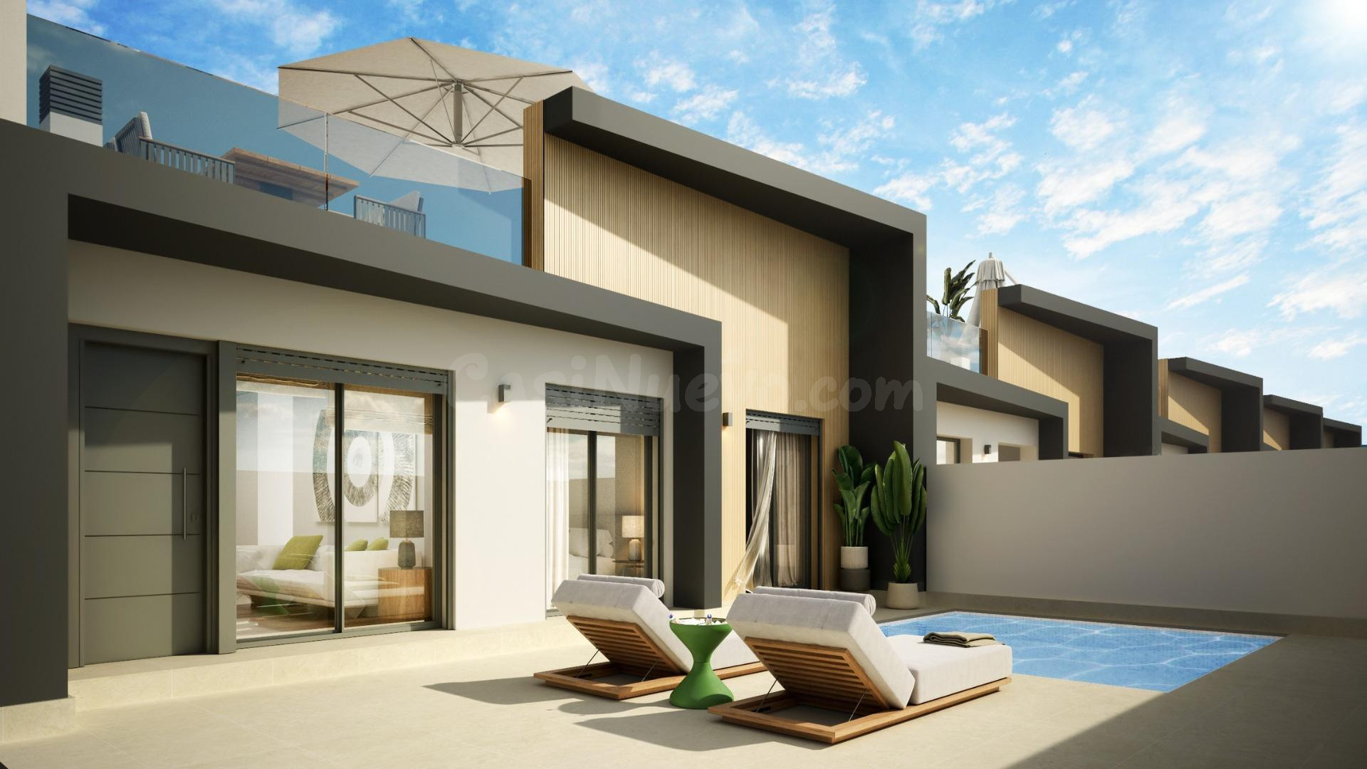 Casas adosadas de nueva construcción con piscina privada en Avileses, Murcia