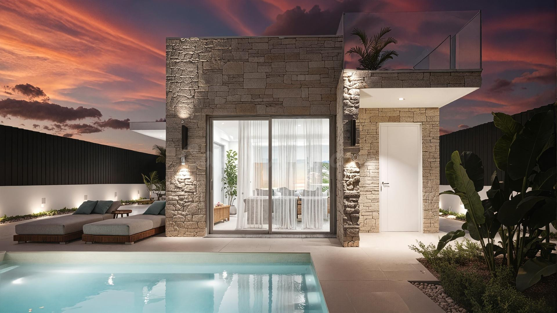 Exclusivas villas de nueva construcción con piscina privada cerca de la playa en Los Alcázares
