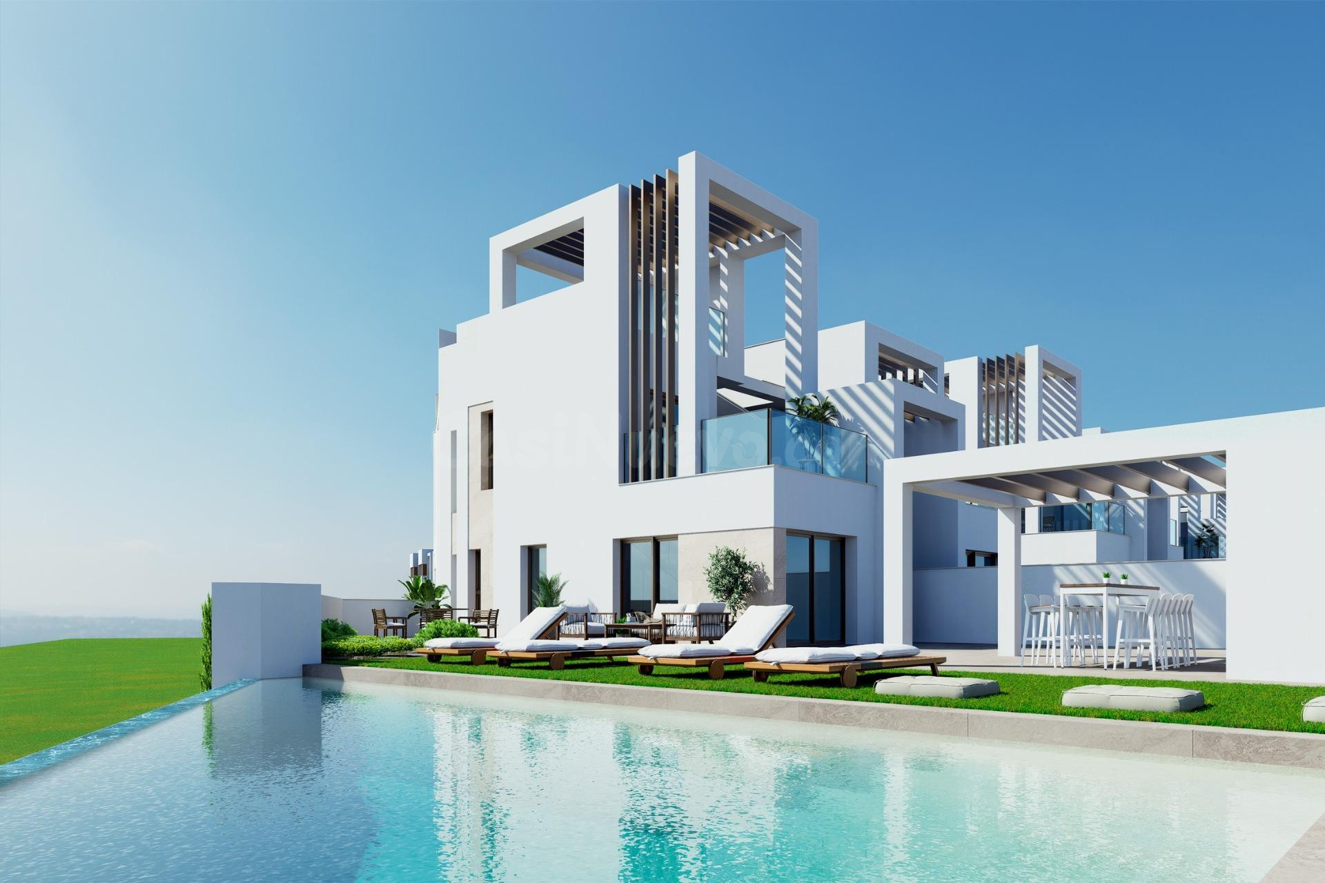 Villas de nueva construcción con piscina privada en Serena Golf-Los Alcázares