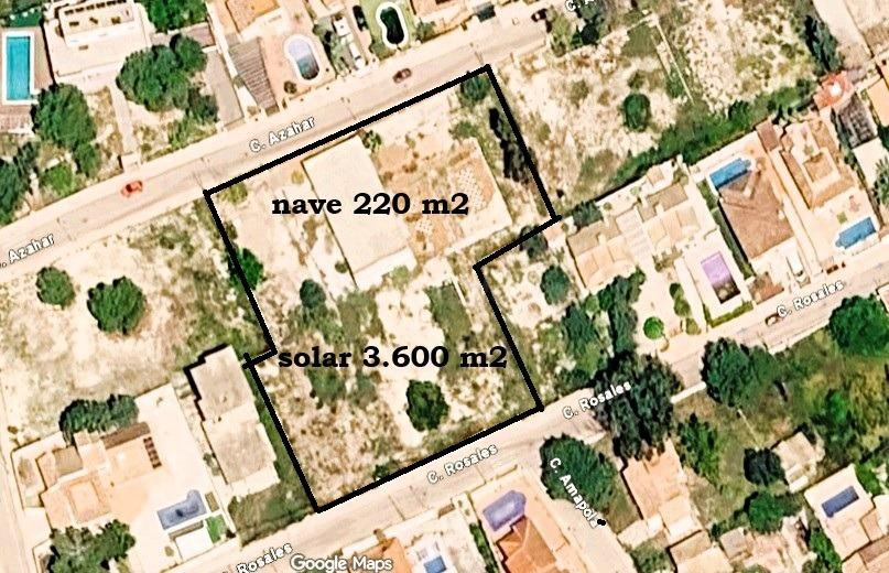 SE ALQUILA PARCELA VALLADA A DOS CALLES DE 3600 MTS2 CON NAVE DE 30O MTS2  EN VISTABELLA  A  10 KMS. DE TORREVIEJA