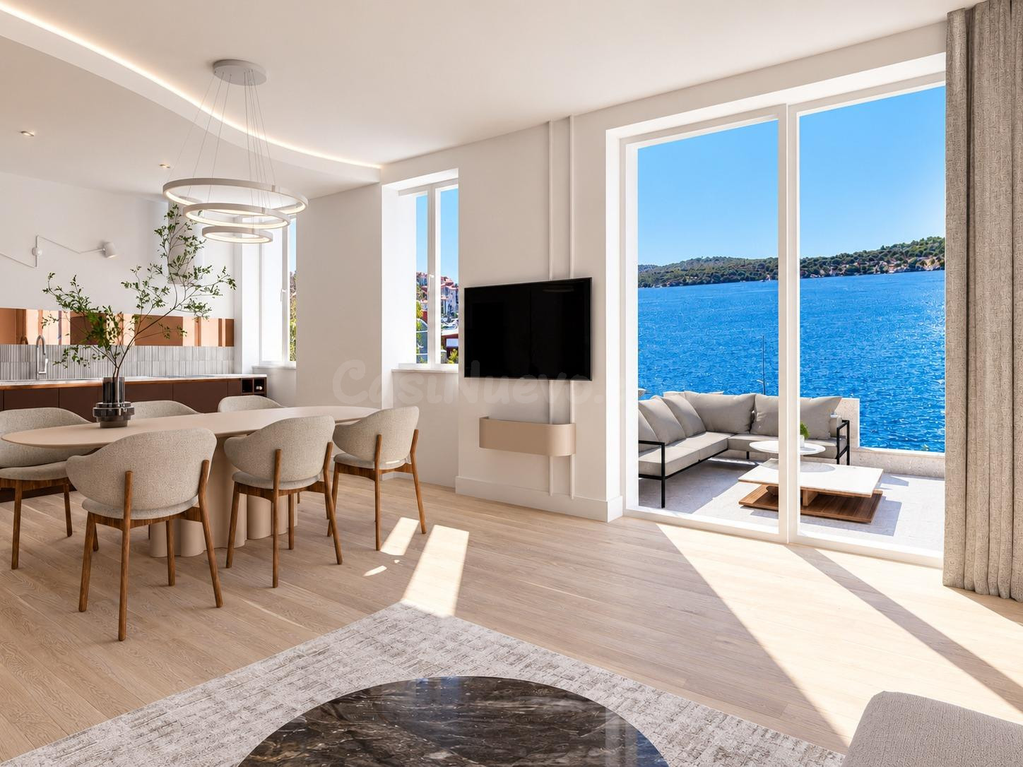 Exclusiva vivienda de obra nueva con jardín, dos terrazas y piscina privada junto al mar en la costa Dalmata