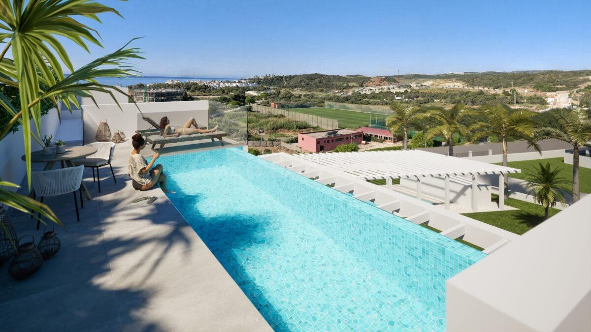 ESPECTACULAR ATICO CON PISCINA PRIVADA Y VISTAS AL MAR EN ESTEPONA .OBRA NUEVA.LISTO PARA ENTRAR A VIVIR
