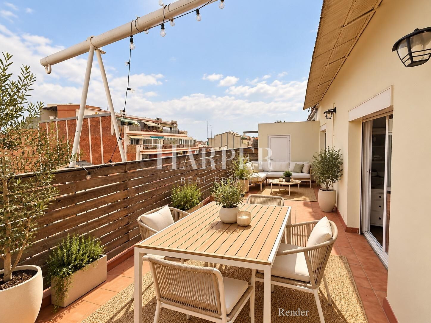 Ático con amplia terraza y balcón en Sants-Badal