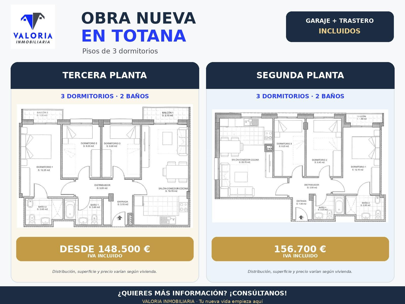 Piso 3 habitaciones 70m² en venta - Totana centro