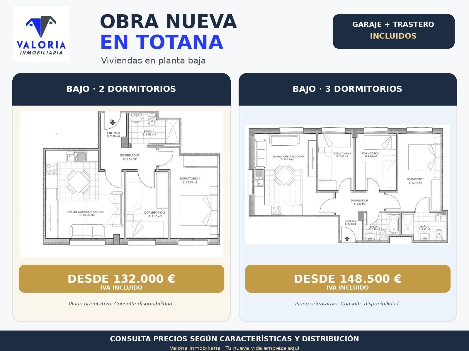 PISOS DE PLANTA BAJA DE OBRA NUEVA EN TOTANA CON GARAJE Y TRASTERO