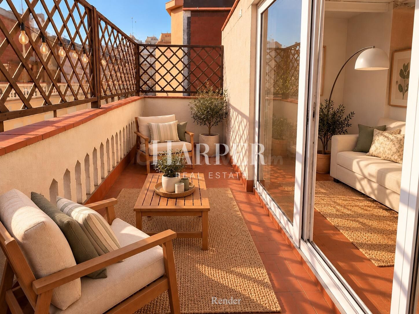 Piso  con terraza privada en Gràcia