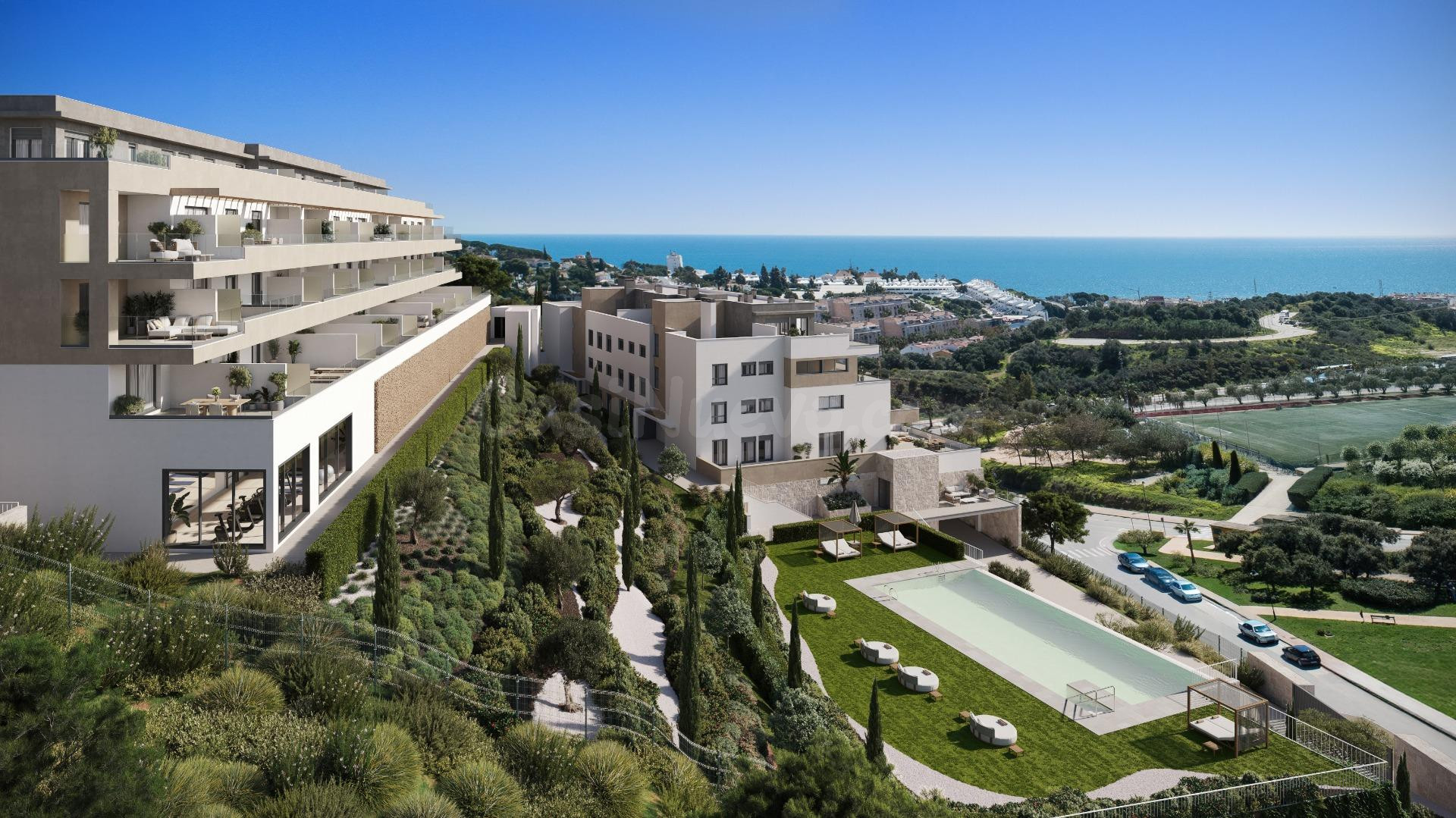 Venta de pisos con vistas al mar en La Cala de Mijas, Mijas Costa, Málaga, Costa del Sol