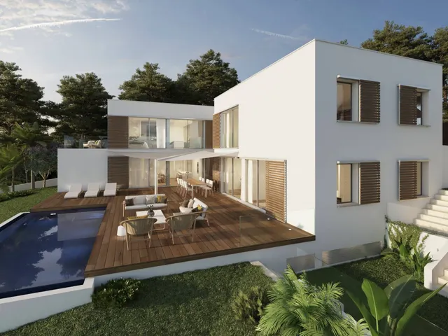 Solar con proyecto de villa contemporánea y vistas al mar en - foto 2