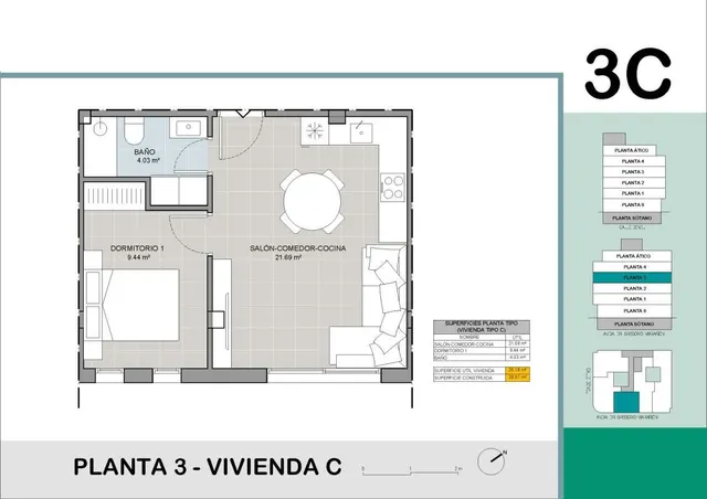 Apartamento 1 habitación 58m² en venta - Acequion — 11