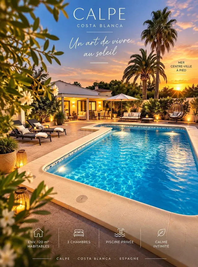 CALPE — VILLA CON PISCINA A POCA DISTANCIA A PIE DEL CENTRO 