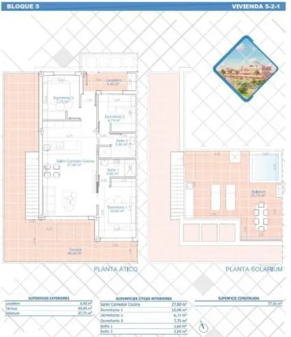 Ático 3 habitaciones 78m² en venta - Zona Pueblo — 6