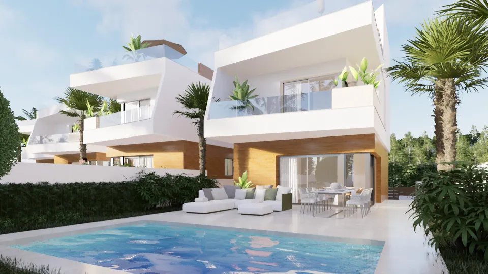 VILLA DE 3 DORMITORIOS DE NUEVA CONSTRUCCIÓN EN PILAR DE LA HORADADA EN EL CAMPO DE GOLF.