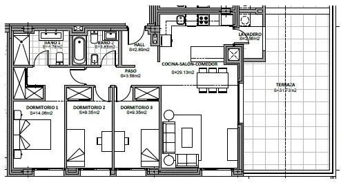 Ático con terraza  SUR 34 m2 — 20
