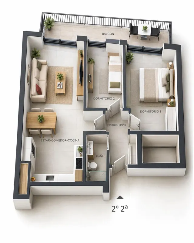 Piso 2 habitaciones 54m² en venta - Centre — 14