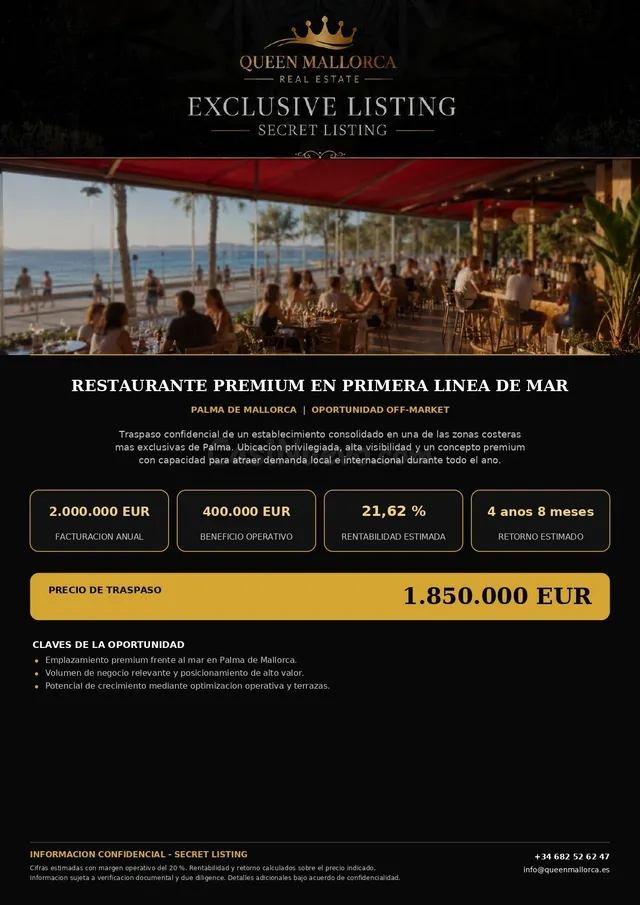 EXCLUSIVO OFF-MARKET | Restaurante en traspaso en primera línea de Mar en Playa de Palma — 7