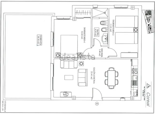 Piso 2 habitaciones 96m² en venta - Cotobro — 39