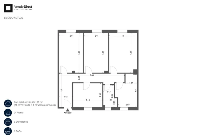 Piso 3 habitaciones 80m² en venta - Ventas — 28