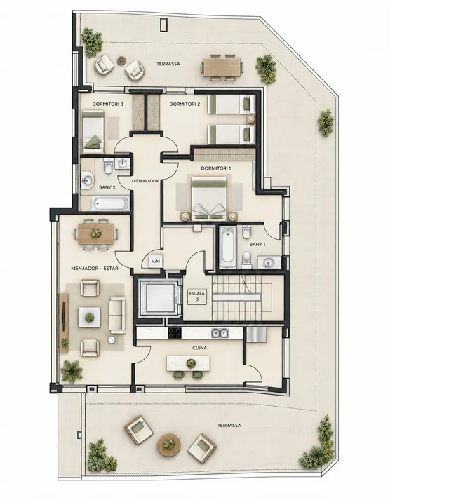 Exclusivo ático esquinero con 121 m2 de terraza y vistas al mar en la ràpita — 34
