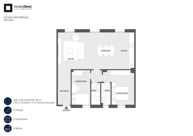 Piso 3 habitaciones 80m² en venta - Ventas — 30