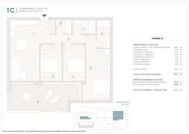 Apartamento 3 habitaciones 90m² en venta - Pueblo 4 — 6