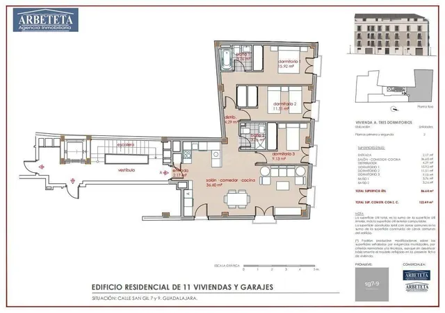 INMOBILIARIA ARBETETA VENDE PISO DE NUEVA CONSTRUCCIÓN DE 3  - foto 2