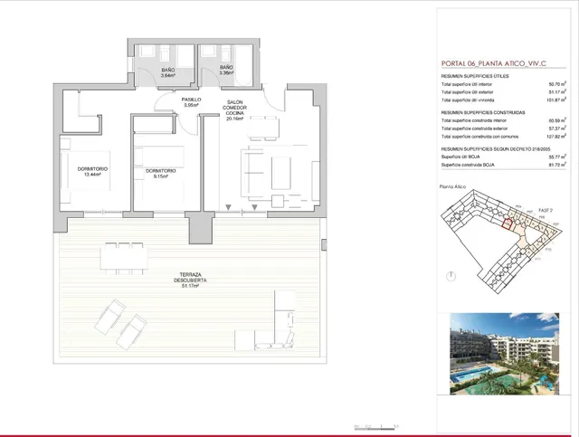 Ático 2 habitaciones 81m² en venta - Las lagunas centro — 34