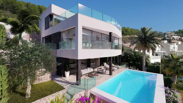 Casa de lujo de 3 plantas con maravillosas vistas panorámicas al mar en Calpe — 2