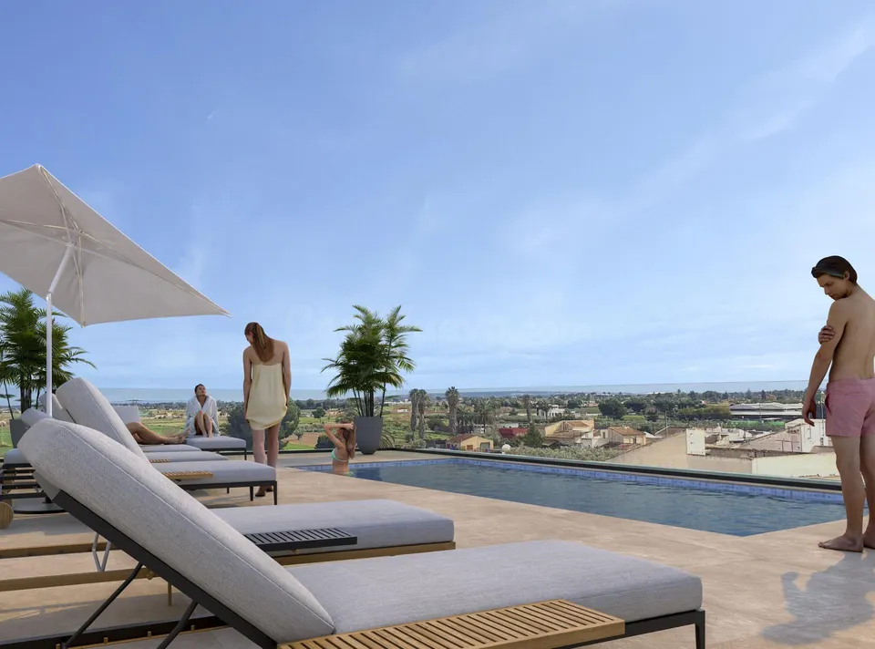 Apartamentos de nueva construcción en venta en Catral, Alicante, con piscina en la azotea