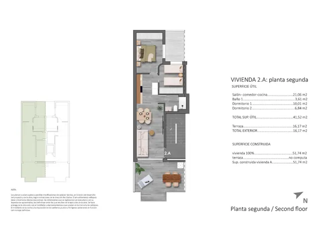 Ático 2 habitaciones 69m² en venta - El Mojón — 22