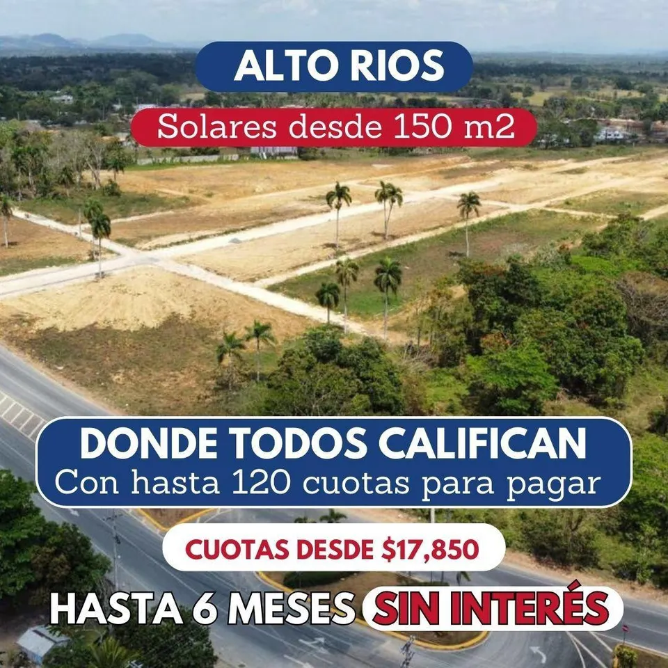 Solares en Alto Rios, Separalo con 10,000, Santo Domingo Norte
