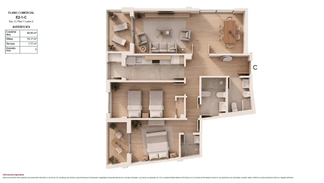 Piso de 2 habitaciones en primera planta en Patiño, Murcia — 13