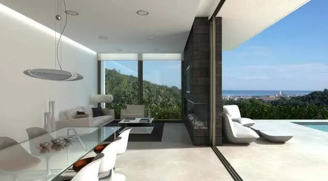 Impresionante proyecto de villa nueva con vistas panorámicas al mar en construcción ahora — 2