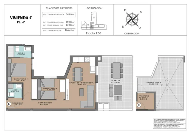 Ático 2 habitaciones 105m² en venta - Eroski — 8