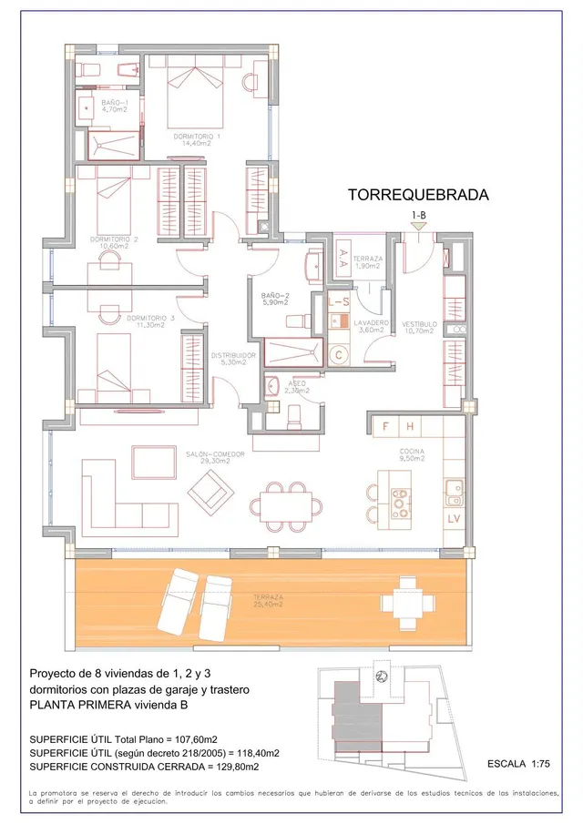 EXCLUSIVA NUEVA VIVIENDA DE 3 DORMITORIOS EN LA ZONA DE TORREQUEBRADA, A 300 METROS DE LA PLAYA !!! — 7