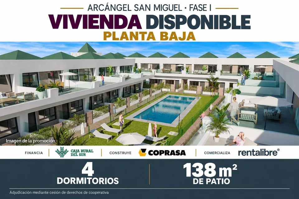 OBRA NUEVA EN construcción EN REGIMEN DE COOPERATIVA - Planta Baja en Jerez de la Frontera de 4 dormitorios y 138m2 de patio en Residencial Privado con Piscina