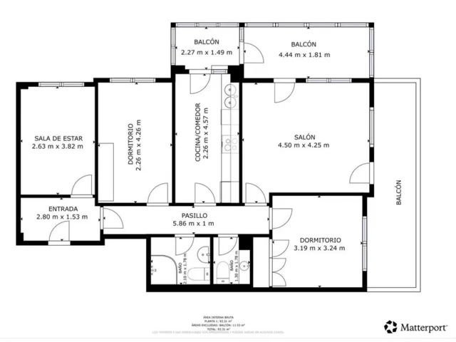 Piso amplio y luminoso con 3 habitaciones y grandes balcones en San Juan — 32
