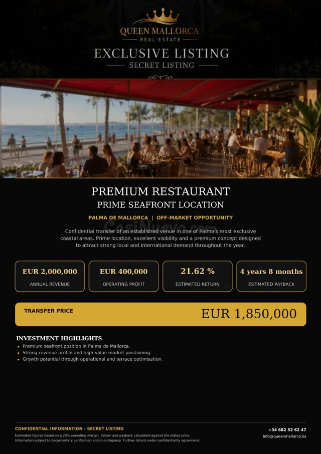 EXCLUSIVO OFF-MARKET | Restaurante en traspaso en primera línea de Mar en Playa de Palma — 5