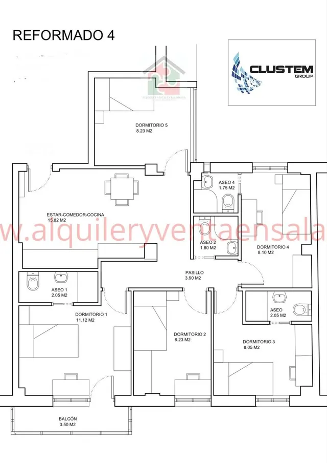 Piso 5 habitaciones 90m² en alquiler - Garrido Norte